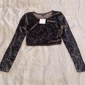 NWT Topshop leopard crop top, size 2